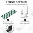OUTSUNNY - Lot de 2 chaise longue bain de soleil adjustable pliable transat lit de jardin en acier vert + blanc - vignette