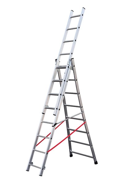 HAILO - Echelle transformable évasée 3 plans de 8 échelons - 5,70m - large