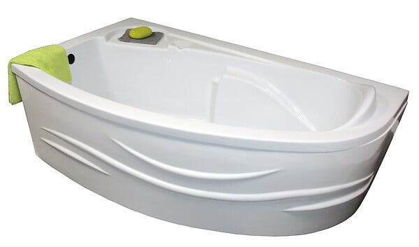 ONDEE - Baignoire angle gauche accoudoirs Fany - Blanc  - 160x90x55,2cm - large