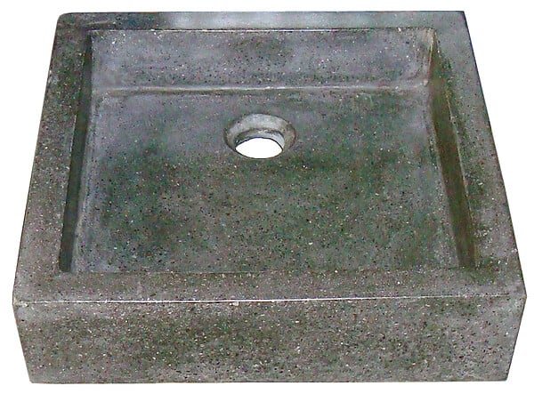 LT AQUA + - Vasque carrée en Terrazzo - Gris anthracite - 40x40cm - large