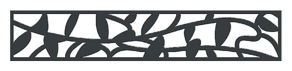 SYLWAY - Décor feuilles horizontal Aluminium, H.32,5 x L.165 cm, noir, SYLWAY - large