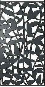 SYLWAY - Décor feuilles vertical Aluminium, H.95 x L.165 cm, noir, SYLWAY - large