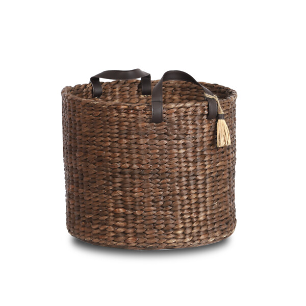 LE MARQUIER - Corbeille à bûches Téa - Jacinthe tressée - Marron - 35x43cm - large