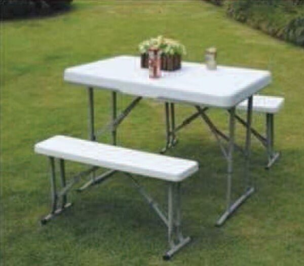 Salon de jardin pliable 2 bancs - large