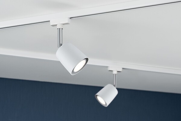 PAULMANN - Spot Système URail Cover GU10 Blanc-chrome Met-Syn - large