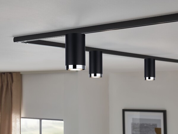 PAULMANN - Spot URail Tube max 10W GU10 Noir mat-Chrome - large
