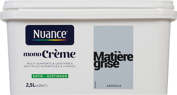 NUANCE - Peinture MonoCrème - Matière grise - Satin - 2,5L - large