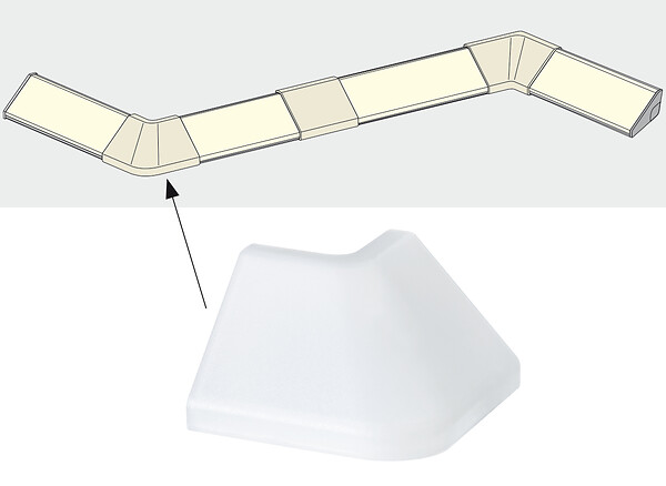 PAULMANN - Kit 2 coins Delta plastique satiné - large