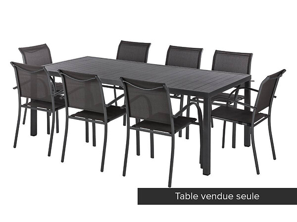HESPERIDE - Table de jardin rectangulaire Piazza Aluminium 8 places Graphite - Hespéride - large