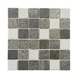 U-TILE - Mosaïque mixte résine & pierre 30 x 30 cm - carreau 5 x 5 cm mixte pierre et résine blanche - vignette