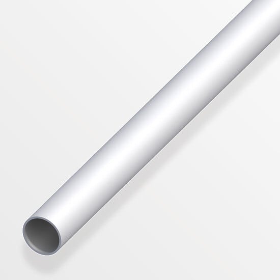 ALFER - Tube rond 8mm aluminium anodisé argent 1m - large