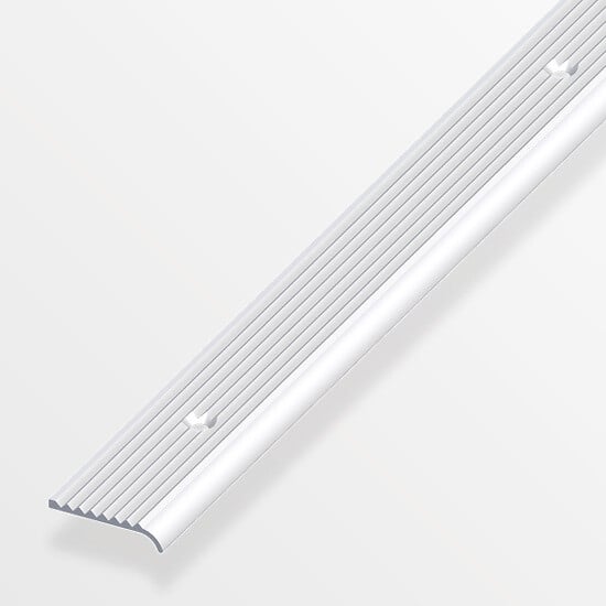 ALFER - Profilé de marche arrondi 25x6mm aluminium rainure percée 1m - large