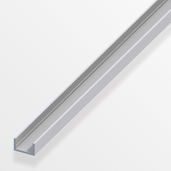 ALFER - U profilé 10x22.5x1.5mm aluminium anodisé argent 2m - large