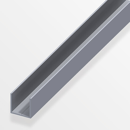 ALFER - U carré 7.5mm aluminium brut 2.5m - large