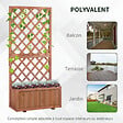 OUTSUNNY - Jardinière avec treillis - bac à fleurs - jardinière sur pied - dim. 72,5L x 31,5l x 149,5H cm inserts d'irrigation inclus bois sapin pré-huilé - vignette