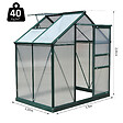 OUTSUNNY - Serre de jardin aluminium polycarbonate 2,51 m² dim. 1,9L x 1,32l x 2,01H m lucarne, porte coulissante + fondation incluse alu. vert polycarbonate transparent - vignette