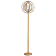 HOMCOM - Lampadaire sur Pied Circulaire 40 W Max. Abat-Jour bois naturel clair dim. Ø 38 x 160 cm - vignette