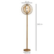 HOMCOM - Lampadaire sur Pied Circulaire 40 W Max. Abat-Jour bois naturel clair dim. Ø 38 x 160 cm - vignette