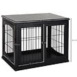 PAWHUT - Cage pour chien animaux cage en bois MDF classe E1 3 portes verrouillables max. 30 Kg dim. 81L x 58l x 66H cm noir - vignette