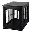 PAWHUT - Cage pour chien animaux cage en bois MDF classe E1 3 portes verrouillables max. 30 Kg dim. 81L x 58l x 66H cm noir - vignette