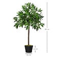 OUTSUNNY - Lauriers artificiels 0,90H m - lot de 2 lauriers boules artificiels - 564 feuilles réalistes par pied - pot inclus noir vert - vignette