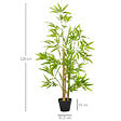 OUTSUNNY - Bambous artificiels 1,20H m - lot de 2 bambous artificiels - 369 feuilles réalistes par bambou avec vrais troncs - pot inclus noir vert - vignette