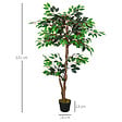 OUTSUNNY - Arbre artificiel plante artificiel ficus hauteur 1,2 m tronc branches liane lichen feuilles grand réalisme pot inclus - vignette