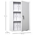 KLEANKIN - Armoire à pharmacie 2 étagères 3 niveaux verrouillable dim. 40L x 18l x 60H cm 2 clés métal blanc - vignette