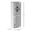 KLEANKIN - Armoire à pharmacie 2 étagères 3 niveaux 20L x 12l x 58H cm porte verre trempé symbole croix acier inox. - vignette
