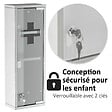 KLEANKIN - Armoire à pharmacie 2 étagères 3 niveaux 20L x 12l x 58H cm porte verre trempé symbole croix acier inox. - vignette