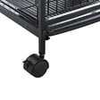 PAWHUT - PawHut Cage pour Petits Animaux Roulante 3 Rampes 3 Plates-formes Plat et Bouteille d'Eau Bac Inférieur Amovible Acier PP Noire - vignette