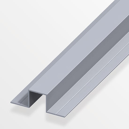 ALFER - U carré 2 côtés 180° 11.5x31.5mm aluminium brut 1m - large