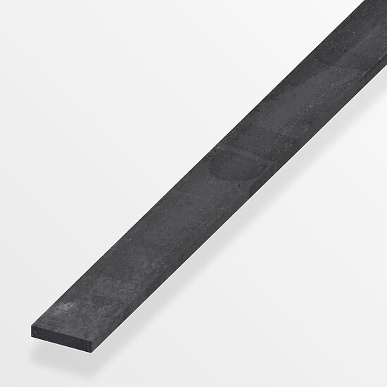 ALFER - Plat 25x4mm acier laminé à chaud gris acier 1m - large