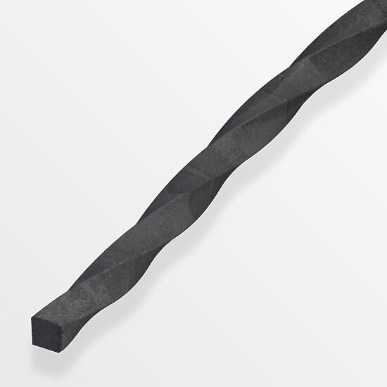 ALFER - Carré plein torsadé 10x10mm acier gris 1m - large