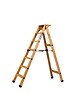 CENTAURE - Escabeau Lyonnais Bois 6 Marches + Tablette - Hauteur De Travail 2,90m - vignette