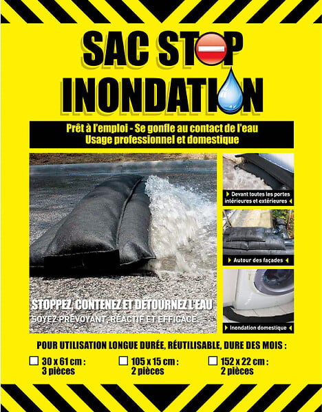 Lot de 3 sacs anti inondation 30 x 61 cm - large