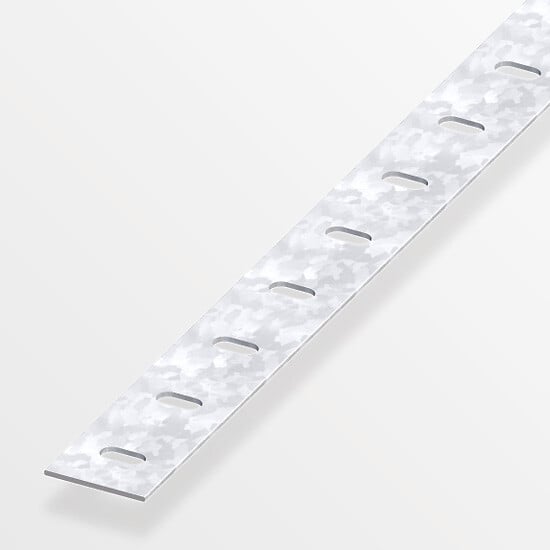 ALFER - Plat perforé 23.5mm acier zingué 1m - large