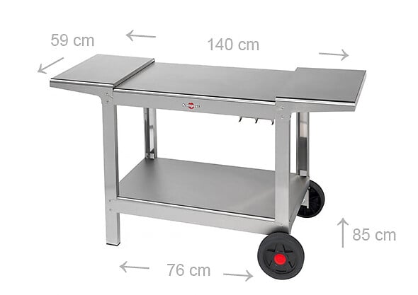 KRAMPOUZ - Chariot Plancha en inox Plein Air Compact avec Tablettes rabatTables - large
