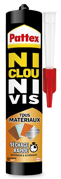 PATTEX - Colle fixation NCNV Tous Matériaux Séchage Rapide cartouche 390g - large
