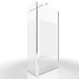 AURLANE - Paroi de Douche et Volet Pivotant 90+40x200 cm - Bande Dépolie - Barre de Fixation Chrome - vignette