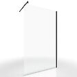 AURLANE - Paroi de Douche 120x200cm Verre Transparent - Barre de Fixation Extensible et Profil Noir - vignette