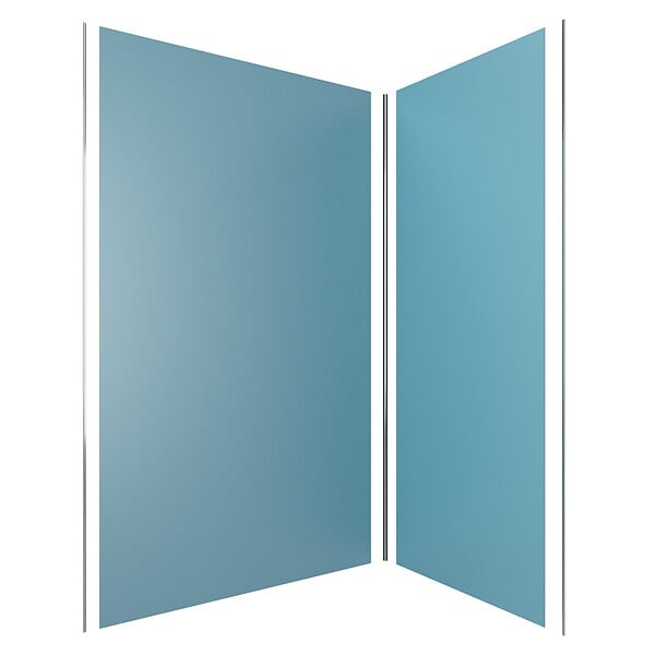 AURLANE - Pack de 2 Panneaux Muraux Aluminium BLEU 90+120x210 cm avec Profilés ANODISE BRILLANT - WALL'IT - large