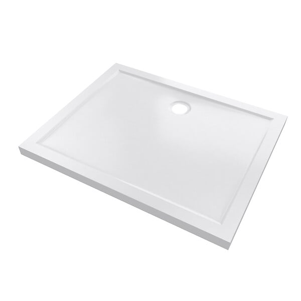 AURLANE - RECEVEUR DE DOUCHE A POSER EXTRA-PLAT EN ACRYLIQUE BLANC RECTANGLE - 100x80cm - BAC DE DOUCHE - large