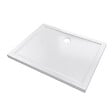 AURLANE - RECEVEUR DE DOUCHE A POSER EXTRA-PLAT EN ACRYLIQUE BLANC RECTANGLE - 100x80cm - BAC DE DOUCHE - vignette