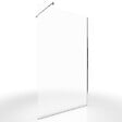 AURLANE - Paroi de Douche 140x200cm Verre Transparent - Barre de Fixation Extensible et Profil Chrome - vignette