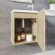 ALLIBERT - Ensemble meuble lave-mains avec miroir BELEM PACK - L 40 x H 51 x P 25 cm - 40 cm- couleur chêne - vignette