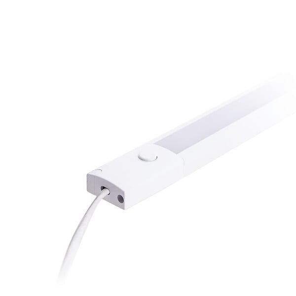 XANLITE - Réglette LED 60 cm, flux 700 lm, lumière blanc neutre 4000 K, alimentation 230V, fixation par vis ou adhésif incluse, usage placard, dressing et cuisine - large