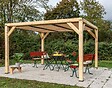 HABRITA - Auvent Veneto - Ventelles réglables toit - Bois - 10.57m2 - vignette