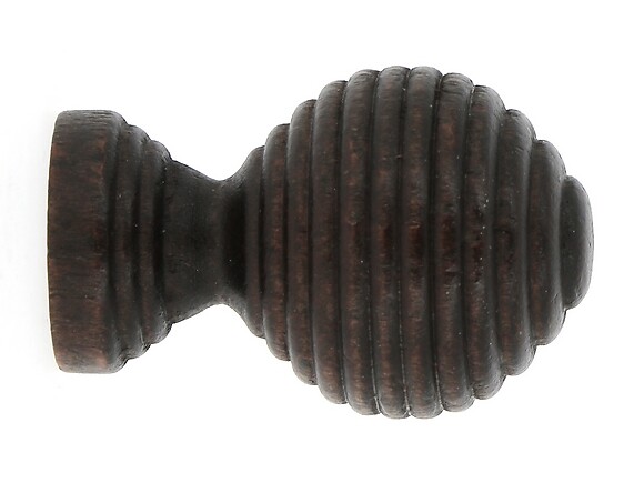MOBOIS - 2 emb.boules striees a vis.d20 noyer - large