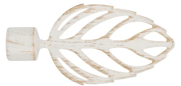 MOBOIS - 1 emb.feuille ajouree blanc patine d20 - large
